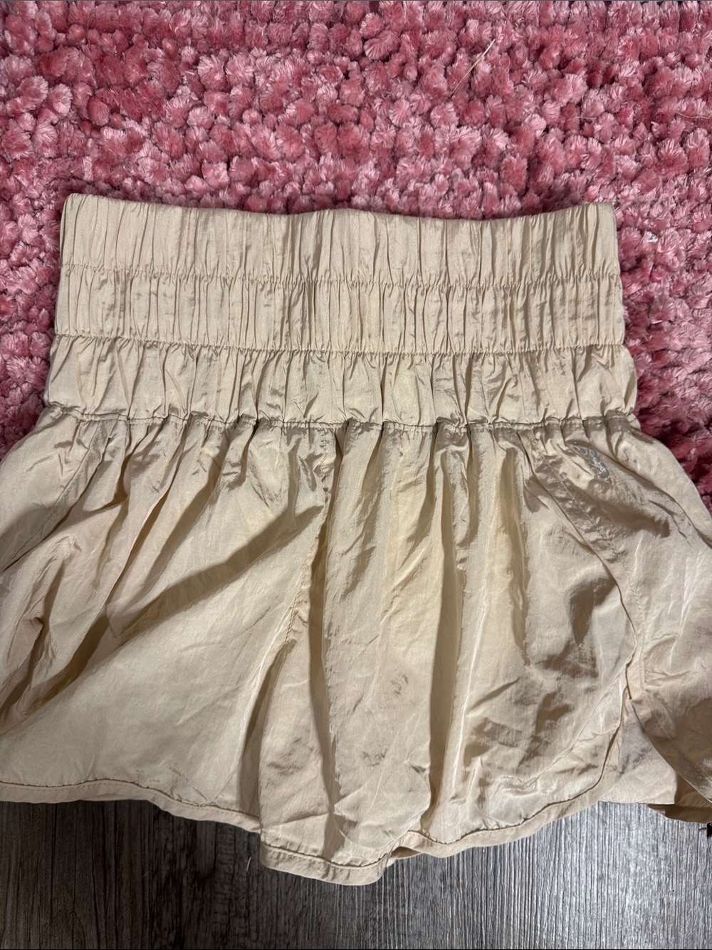 FP Movement by Free People Cream Elastic-Waist Circle Mini Skirt